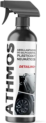 Athmos 1L Abrillantador Hidratador de Plásticos Coche, Neumáticos y Gomas Interior y Exterior. Renovador Plásticos Coche 1000 Ml  