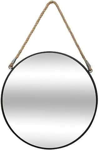 ATMOSPHERA CREATEUR D'INTERIEUR Espejo 'Corde' Negro - Metal D. 38 cm  