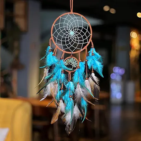 Atrapasueños Vintage, Plumas Atrapasueños Hecho a Mano, Atrapa Sueños Decorativo Colgante, Dream Catcher Adornos Colgar Pared, Atrapasueños Grande para Niñas Niños Dormitorio Decoración  