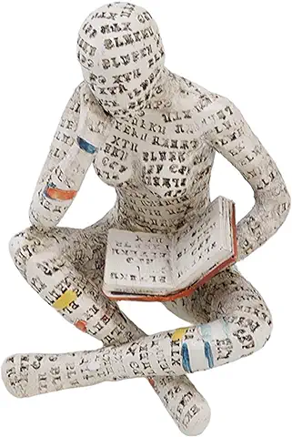 AUHX Estatuilla de Decoración de Estante, Figura Femenina de Resina de Lectura, Textura Pintada a Mano Vívida para Mesa de Comedor  