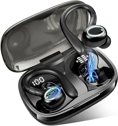 Auriculares Inalambricos Deportivos 48Hrs Auriculares Bluetooth 5.3 con Mic, CVC8.0 Cascos Inalambricos Cancelacion Ruido IP7 Impermeable Pantalla LED/in-Ear Audifonos Inalambricos Deporte Running  