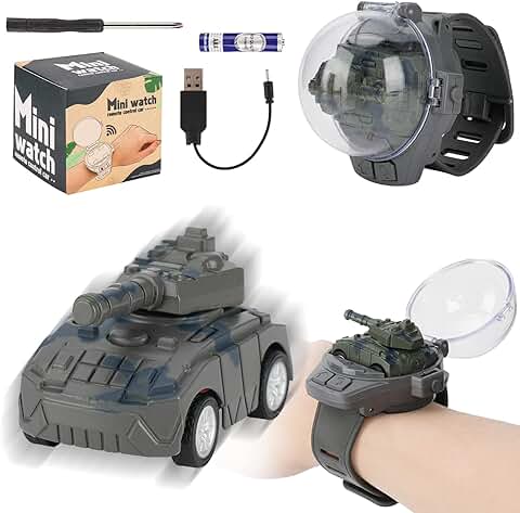 Aytop Mini Reloj Juguetes de Control Remoto, Coche Teledirigido con Luces USB Coche RC Pequeño Eléctrico de Coche de Carreras Juguetes de Juego Interactivo para Niños Regalo Pequeño (Gris)…  