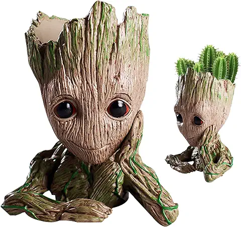 Baby Groot Maceta, Pen Pot y Macetas, Gente del Árbol, Figura de Acción para Plantas y Bolígrafos de la Película Clásica, para Deco del Acuario/Decoración de Escritorio/Perfecto como Regalo (M1)  