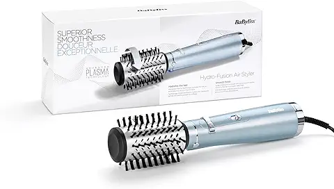 BaByliss Cepillo Rotatorio Hydro Fusion AS773E, Sistema Iónico Dual, Cepillo Secador de Pelo, Seca, Moldea y da Volumen, Cepillo Rotatorio 50 mm, Hidratación y Brillo, Tecnología de Plasma Avanzada  