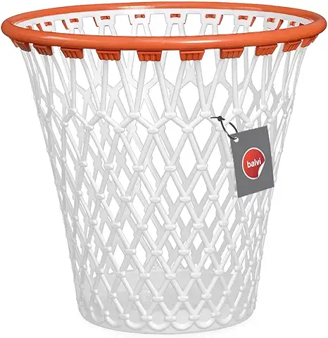 Balvi - Basket Papelera. con diseño Divertido de Canasta de Baloncesto. Color Blanco. Fabricado en pl  