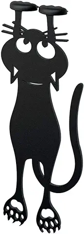 Balvi Marcapáginas Curious Cat Color Negro con Forma de Gato 12cm Plástico/Nylon  