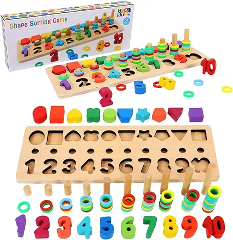 Bambebe Juguetes Montessori Bebes 3 Años, Puzzle Juguetes Madera Clasificación Matemática Aprendizaje de Juegos, Juegos Educativos Niños 3 Años  