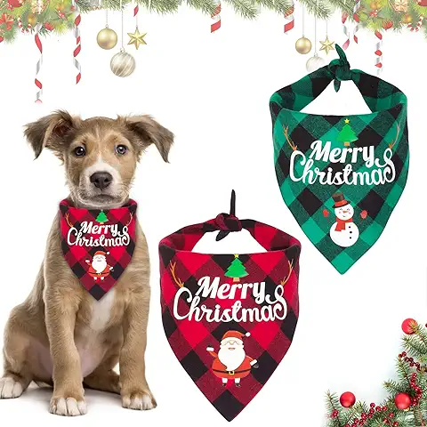 Bandanas de Navidad para Perro, 2 Unidades, Bufandas para Mascotas, Conjunto de Regalos para Mascotas, Accesorios de Vacaciones para Mascotas, Decoración para Cachorros Pequeños a Grandes, Gatos  