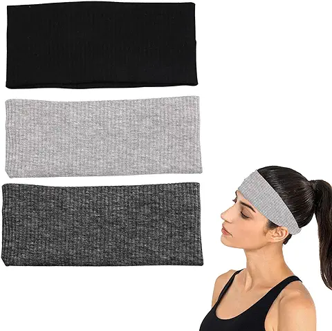 BAOSROY Cinta Pelo,Cinta Pelo Mujer,Diadema Deportiva Mujer,Diadema Deportiva,Cinta Pelo Deporte,Cinta Elastica Pelo,Diadema Deportiva Elastica,para Yoga,Fitness,Correr,Ciclismo,3 Piezas  