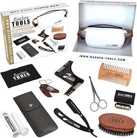 ✮ BARBER TOOLS ✮ Kit/Set/Estuche de Arreglo y Cuidado de la Barba y Afeitarse  