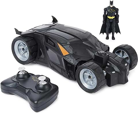 BATMAN DC Comics, Batmobile Auto de Control Remoto, Fácil de Conducir, Compatible con Figuras, Juguetes para Niños y Niñas de 4 Años en Adelante  