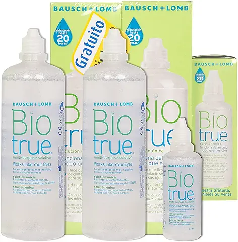 BAUSCH + LOMB - Biotrue® Solución Única - Pack 2 Botellas x 300 ml y 60 ml de Regalo  