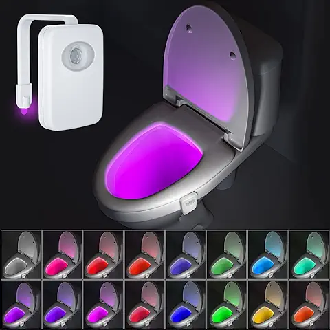 BEAN LIEVE Luz LED para Inodoro de 32 Colores-Luz para Inodoro en el Interior del Inodoro, luz para el Asiento del Inodoro con Función de Movimiento Activado e Impermeable, luz Nocturna para el Baño  
