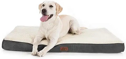 Bedsure Cama Perro Extra Grande Ortopédica - Colchón Perro Lavable XL, Desenfundable con Espuma De Caja De Huevos, 112x81x7.6 cm, Gris  