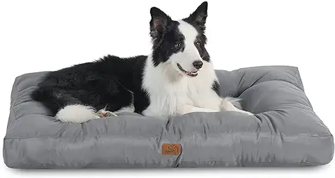 Bedsure Cama Perro Impermeable Grande - 91x68x10 cm Colchón Perro Lavable, Cojín Perro Antipelo y Suave, Gris, L  