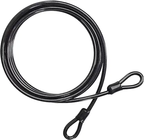 Belle Vous Cable Antirrobo Bici - 4,5 m de Largo - 10 mm de Grosor - Cable Acero Plastificado Negro - Cable de Seguridad Cubierto de Vinilo y Bucle en Ambas Puntas - Cable Bicicleta  