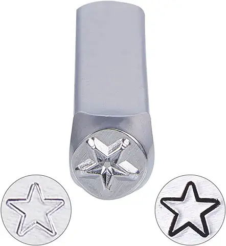 BENECREAT 6mm 1/4" Herramienta de Estampado de Dibujo,Sello de Metal Sellos de Perforado Puzones para Estampado de Patrones Sobre Joyería,Metal, Madera y Cuero  