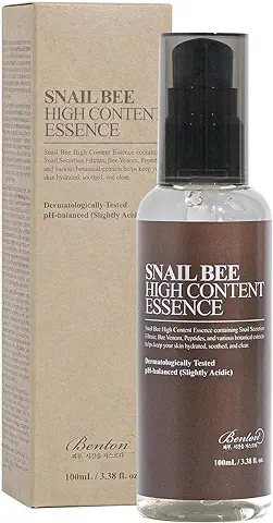 Benton Snail Bee Highcontent Essence 100ml (3.38 fl. Oz.) | Esencia de Mucina de Caracol para Hidratar | Suero de Veneno de Abeja para el Cuidado de la piel | Suero Coreano para el Rostro con Acné  