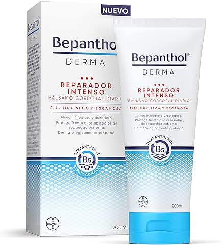 Bepanthol Derma Reparador Intenso Bálsamo para el Cuerpo, Hidratación Intensa e Inmediata, Piel Muy Seca y Escamosa, Uso Diario, 200 ml  