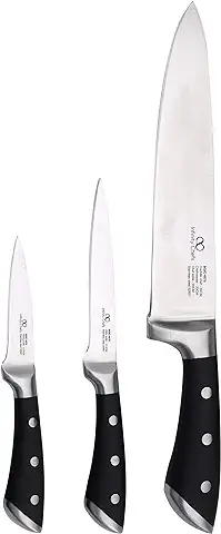 Bergner Juego de 3 Cuchillos Infinity Chefs Vita BGIC-4570 Incluye Cuchillo de Chef, Cuchillo Multiuso y Cuchillo Puntilla | Acero Inoxidable | Diseño Profesional y Ergonómico  