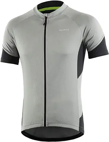 BERGRISAR Maillot de Ciclismo Básico de Manga Corta para Hombre, para Bicicleta de Montaña, con Bolsillos con Cremallera  