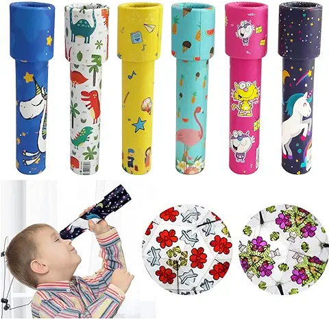 BESLIME Caleidoscopio, 6 Piezas Caleidoscopio Estirable Rotativo, Juguete Caleidoscopio de Papel Clásico Largo para Niños, Estimular La Imaginación, Niños(Entrega Aleatoria)  