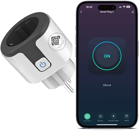 Best Connecte Enchufe Inteligente 20A Wifi Alexa - Control y Medición de Consumo de Energía - Accesorio para el Hogar Compatible con Google Home y Alexa - Enchufe Programable Inteligente de 20A  