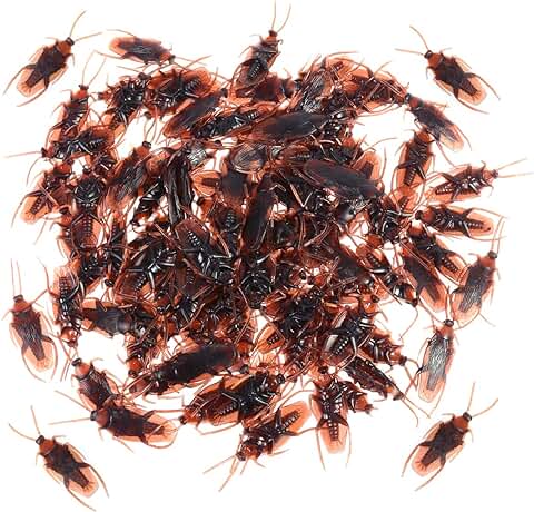 BESTOYARD Los Insectos Falsos de la Cucaracha de la Novedad de la Broma de la Cucaracha 100pcs Parecen Reales para Halloween  