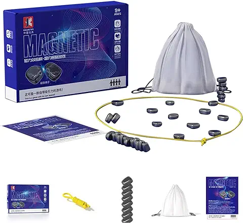 Bexdug Divertido Juego de Imanes de Mesa, 20 Piezas Ajedrez Magnético, Juego De Imán De Mesa, Mejora Las Relaciones Entre e Hijos, Juego de Tablero de Piedra Magnético Educativo, Juego de Estrategia  