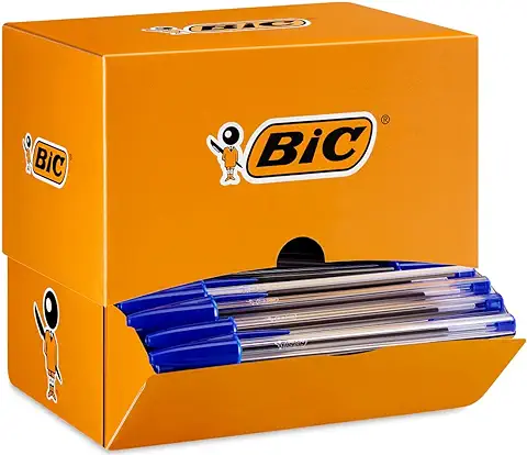 BIC Cristal Original - Bolígrafos de Punta Media (1.0 mm), Caja de 150 Unidades, Azul, óptimo para Oficinas  