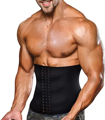 Bingrong Faja Reductora Hombre de Neopreno Faja Reductora Cinturón Lumbar Abdomen Ajustable para Deporte Fitness con Efecto Sauna  