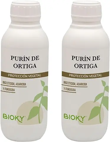 Bioky® Purín de Ortiga Ecológico - Fungicida, Repelente y Fertilizante - Corrector de Carencias de Hierro en Plantas (Clorosis Férrica) - Control de Plagas y Hongos - Poder Reverdeciente Natural (2L)  