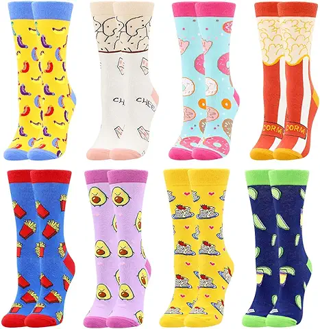 BISOUSOX Calcetines de Mujer Algodón Calcetines Divertidos Medias con un Patrón Divertido Calcetines Deportivos Calcetines de Fantasía Coloridos Clásico Como Regalo  