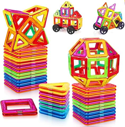 Bloques de Construcción Niños - Construcciones Magneticas Juguetes Niños 3 4 5 6 Años Niños Niñas, Educativos/de Aprendizaje Imanes Juguetes para Niños Regalos de Cumpleaños de Navidad  