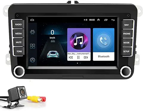 Bluetooth Autoradio 2 DIN 7 "Android 8.1 Reproductor Multimedia de Coche Estéreo de Coche WiFi Navegación GPS para Skoda V/W Passat B6 Polo Golf  