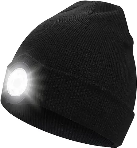 Bluetooth Beanie Hat, 5 LED Beanie Cap Auriculares Inalámbricos Sombrero Musical Regalos Tecnológicos para Hombres, Mujeres, Adolescentes, Niños  