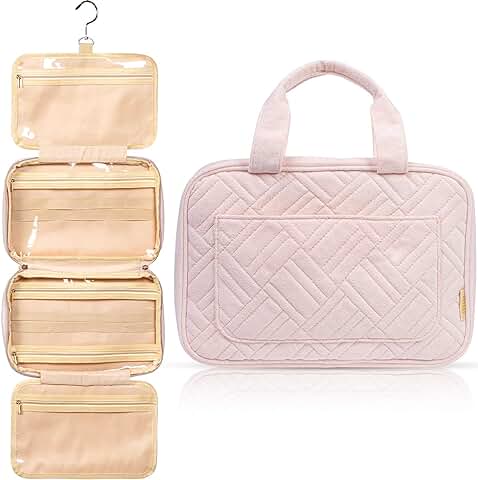 BOACAY Neceser para Mujer y Niña, Bolsa de Aseo Colgante, Bolso de Baño para Viaje, Organizador de Maquillaje, Kit para Cosméticos, Accesorios  