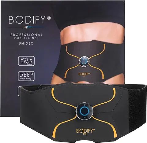 Bodify® Entrenador EMS para Abdominales Pro - ¡Estimulación Focalizada de los Abdominales! - Desarrollo Muscular - Entrenador Abdominal - Dispositivo de Estimulación Muscular Abdominal - El Original  