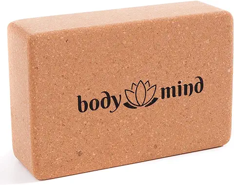 Body & Mind Bloque de yoga de Corcho 100% Natural para Yoga, Pilates, Meditación y Fitness, para Principiantes y Profesionales  