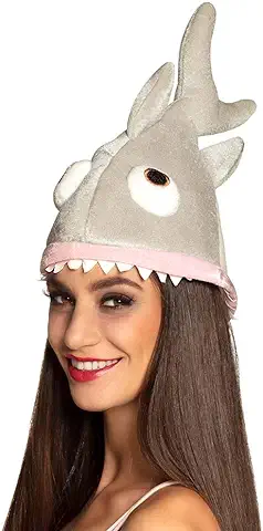 Boland 99951 - Sombrero de Peluche Tiburón para Adultos, pez, Mundo Submarino, Tocado, Accesorio, lema Fiesta, Carnaval  