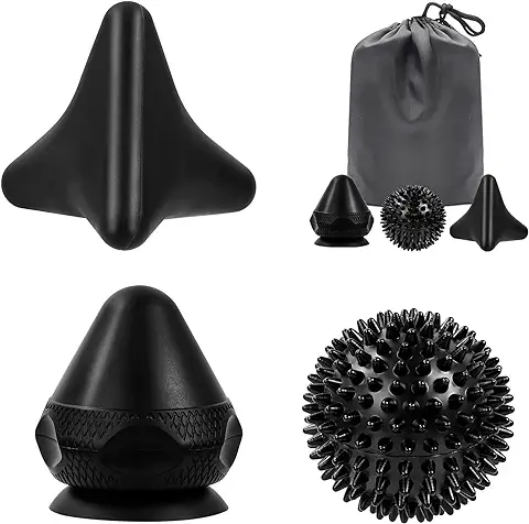 Bolas de Masaje Set,Dispositivo de Masaje de Puntos Gatillo y Pelota de Erizo con Ventosa para Automasaje Liberación Miofascial,Herramienta de Masaje para Aliviar Dolores Musculares  