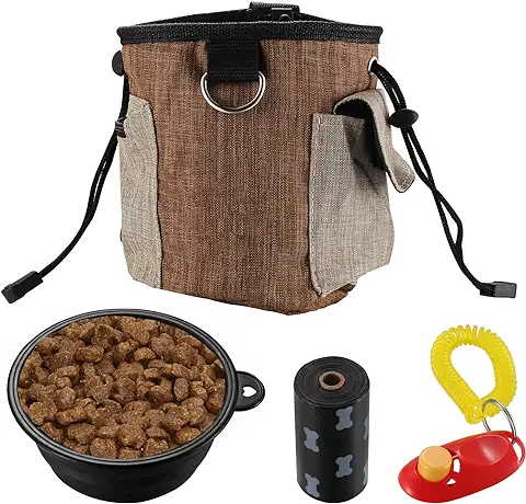 Bolsa de Entrenamiento para Perros, Bolsa para Golosinas Dispensador, Bolsa de Adiestramiento de Cinturón para Perros Premios, Bolsa de Comida Ajustable para Chuches de Perro  