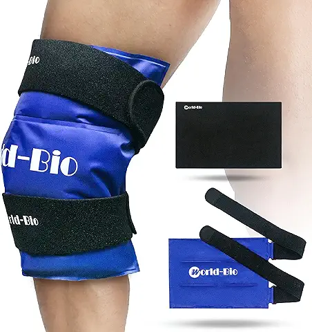 Bolsa Gel Hielo Grande con Envoltura, Terapia de Frío Caliente Reutilizable para Lesiones en La Rodilla, Alivio Instantáneo del Dolor para la Artritis, Dolores Musculares, Hinchazón, Hematomas  