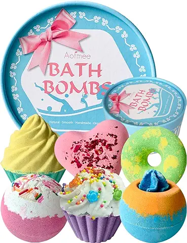 Bombas de Baño, Aofmee Bomba de Baño Set de Regalo, Sales de Baño Relajantes y Espuma, Bolas Baño Efervescentes, Regalo Cumpleaños Valentin dia de la Madre Navidad para Mujer Amigas Niños Esposas  