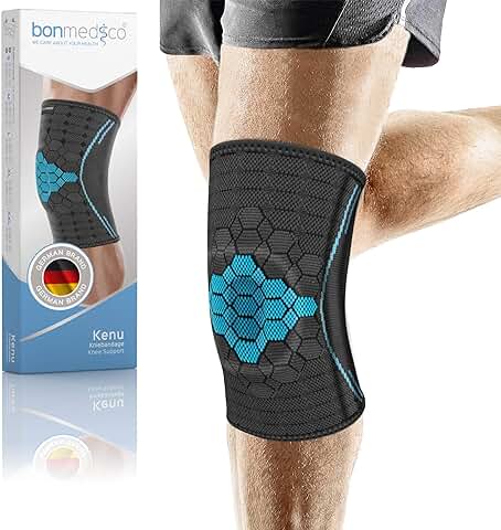 Bonmedico Rodillera Deportiva - Rodilleras de Compresión con Almohadilla de Gel para Hombre y Mujer, Estabilizador de Rodilla, Antideslizante, Rodilla Izquierda y Derecha  