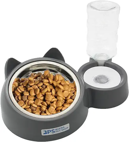 BPS Comedero y Bebedero Automático para Gatos y Perros Antisalpicaduras Dispensador Agua Alimentador Automatico Fuentes para Mascotas Tamaño M/L (M) BPS-5720  