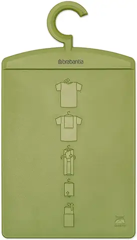 Brabantia - Tabla para Doblar Camisas - Tablero Plegable para Ropa - para Camisetas & Jerséis - con Gancho para Colgar - Accesorio para Armario - Organizador - Calm Green - 38 x 0,5 x 21,3 cm  