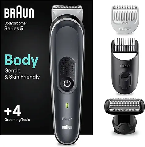 Braun Recortadora Corporal Series 5 5370, Recortadora Corporal Para Hombres, Depilación Masculina Para Todo El Cuerpo Sin Esfuerzo  