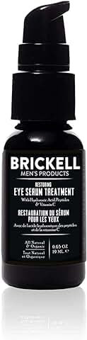 Brickell Men's Restaurating Eye Serum Treatment para Hombres, Suero para Ojos para Arrugas Firmes, Reduce las Ojeras y Promueve la Piel Juvenil 19 ml, Sin Perfume  