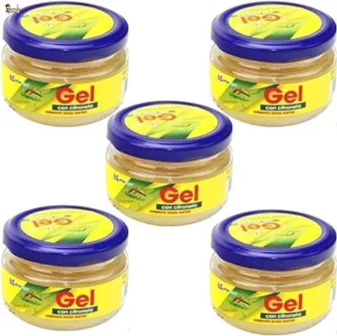 BricoLoco Citronela Gel Repelente Antimosquitos. Ambientador. Más Cómodo y Seguro Que Velas o Aceites. Ahuyentar Mosquitos en Interior o Exterior. Protección Natural. (5)  